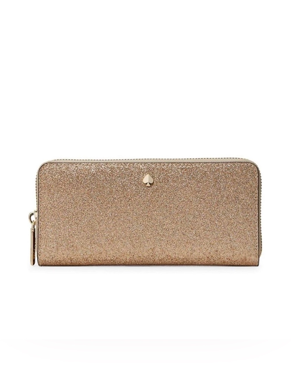 kate spade Sparkling Gold Glitter Zip Around Wallet